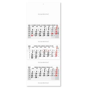 Threemonths Wall Calendar Trio stacked Slovak 2023 - grey