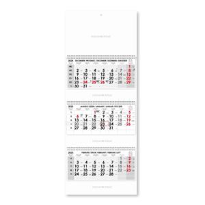 Threemonths Wall Calendar Trio stacked Slovak with spiral 2025 - grey
