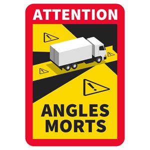 Uwaga martwy punkt - auta - znak BHP, 170 x 250 mm