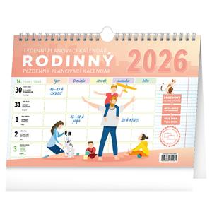 Wall and desk calendar 2026 Weekly family planner with hook