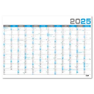Wall Annual Calendar 2025 B1 - blue