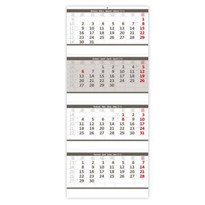Wall Calendar 2016 Fourmonths stacked gray