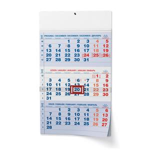 Wall Calendar 2022 3-months - Blue