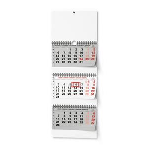 Wall Calendar 2022 3-months stacked - Grey