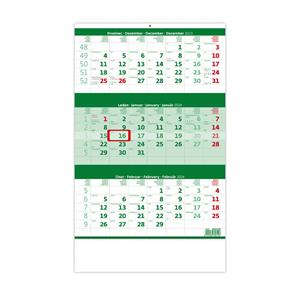 Wall Calendar 2024 - Threemonths green
