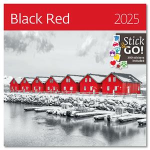 Wall Calendar 2025 - Black Red