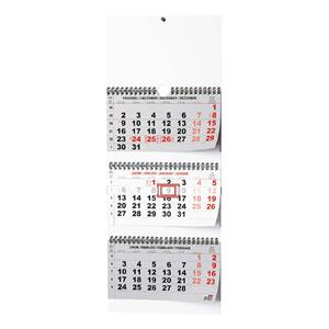Wall Calendar 2025 Three months folded - grey