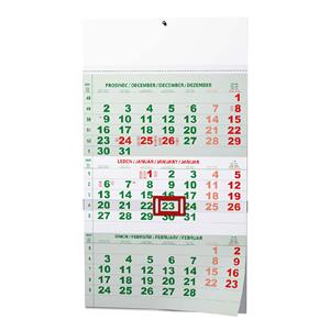 Wall Calendar 2025 Three months - green