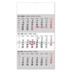 Wall calendar 2026 3-month standard gray - with Czech names