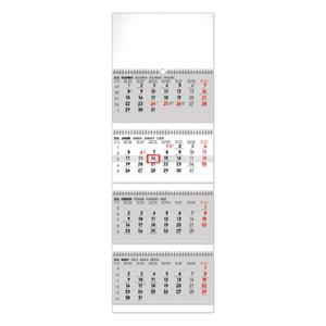 Wall calendar 2026 4-month standard folding gray - with Slovak names