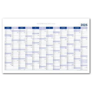 Wall planning map 2025 SK - 100 x 63 cm - blue