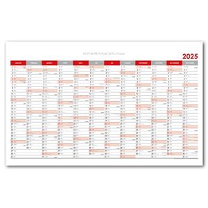 Wall planning map 2025 SK - 100 x 63 cm - red