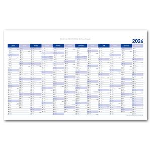 Wall planning map 2026 CZ - 100 x 63 cm - blue