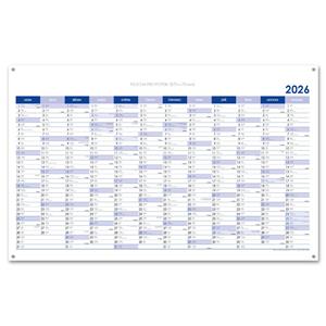 Wall planning map 2026 CZ with eyelets for hanging - 100 x 63 cm - blue