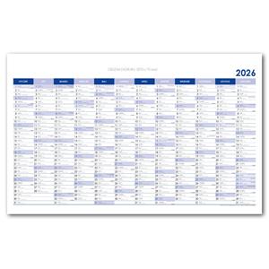 Wall planning map 2026 PL 100 x 63 cm - blue