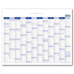 Wall planning map 2026 PL - 100 x 80 cm - blue