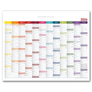 Wall planning map 2026 PL - 100 x 80 cm - color