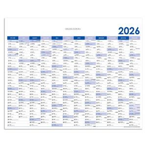 Wall planning map 2026 PL - 124 x 100 cm - blue