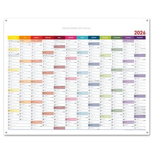 Wall planning map 2026 PL with eyelets for hanging - 100 x 80 cm - color