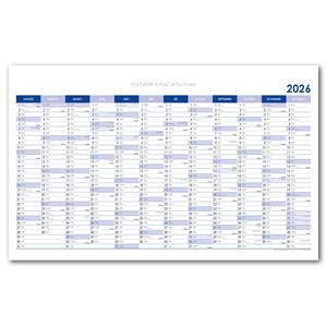 Wall planning map 2026 SK - 100 x 63 cm - blue