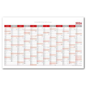 Wall planning map 2026 SK - 100 x 63 cm - red
