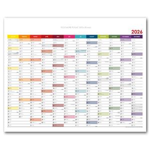 Wall planning map 2026 SK - 100 x 80 cm - color