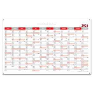 Wall planning map 2026 SK with eyelets for hanging - 100 x 63 cm - red