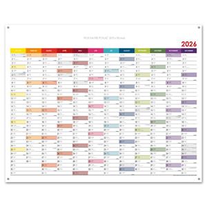 Wall planning map 2026 SK with eyelets for hanging - 100 x 80 cm - color