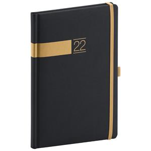 Weekly Diary 2022 A5 Twill - black/gold