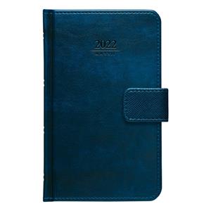 Weekly diary 2022 Atlas with loop for closing pocket - blue