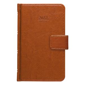 Weekly diary 2022 Kastor with loop for closing pocket - brown