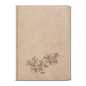 Weekly Diary 2022 Oskar Vivella with hot stamping A5 - Beige - Twig