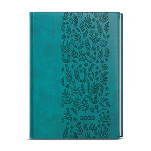 Weekly Diary 2022 Oskar Vivella with hot stamping A5 - Turquoise - Meadow