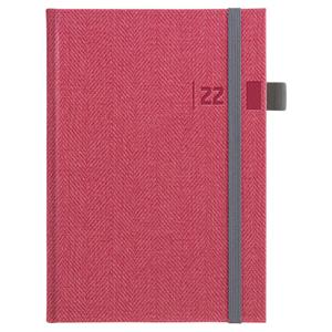 Weekly Diary 2022 Slovak A5 Tweed - red