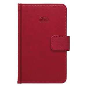Weekly diary 2024 Gemma with loop for closing pocket - red