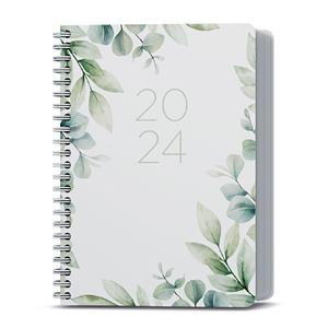 Weekly Diary 2024 Oskar Lamino Twin Wire - Green