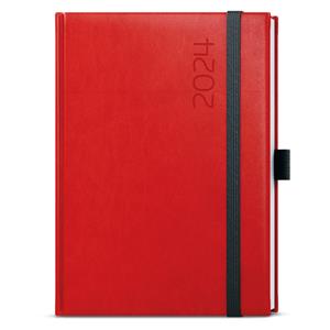 Weekly Diary 2024 Oskar Reno A5 - Red
