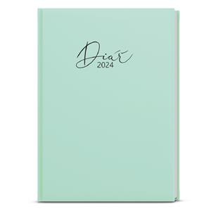 Weekly Diary 2024 Prokop Lamino Pastel B6 - Green