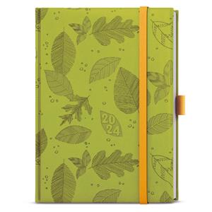 Weekly Diary 2024 Prokop Vivella extra B6 - Green - Leaves