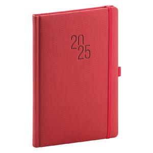 Weekly diary 2025 A5 Diamante - red
