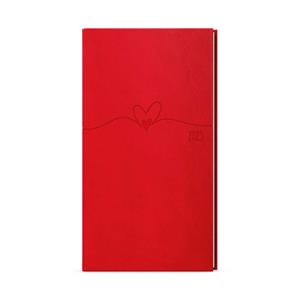 Weekly Diary 2025 Jakub Vivella pocket with hot stamping - red - Heart