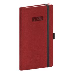Weekly diary 2025 pocket Diario - burgundy