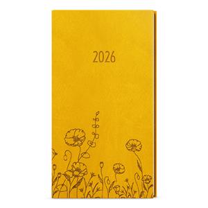 Weekly Diary 2026 Jakub Vivella pocket with hot stamping - ocher - Flowers