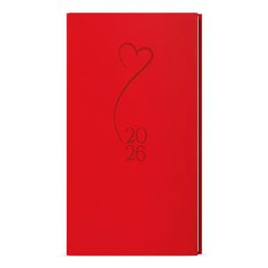 Weekly Diary 2026 Jakub Vivella pocket with hot stamping - red - Heart