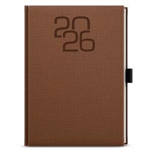Weekly Diary 2026 Oskar Fabric A5 - Brown