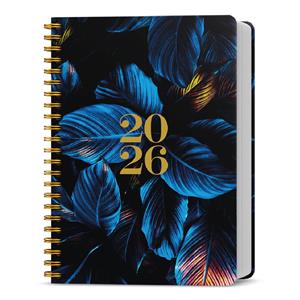 Weekly Diary 2026 Oskar Twin A5 - Blue Leaves