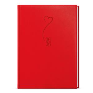 Weekly Diary 2026 Oskar Vivella A5 with hot stamping - red - Heart