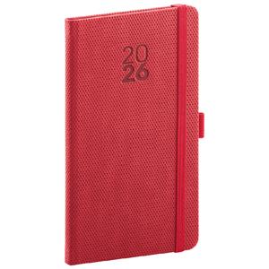 Weekly diary 2026 pocket Diamante - red