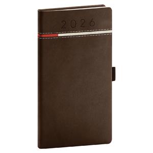 Weekly diary 2026 pocket Tomy - brown-red