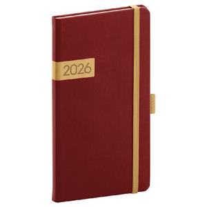 Weekly diary 2026 pocket Twill - burgundy-gold